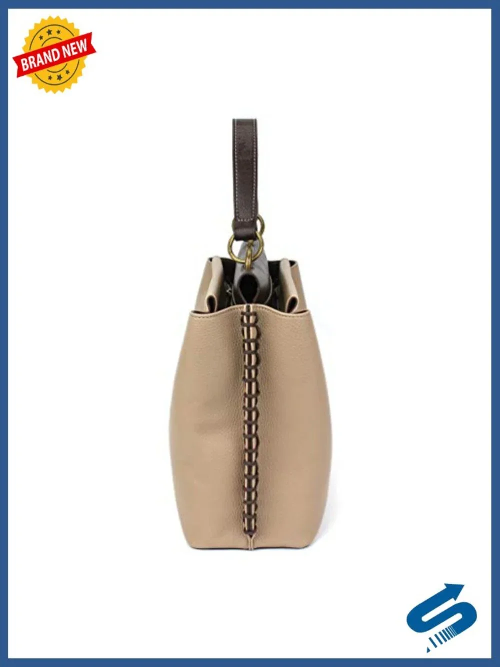 Faux Leather Satchel Tote with Crossbody and Forearm Straps